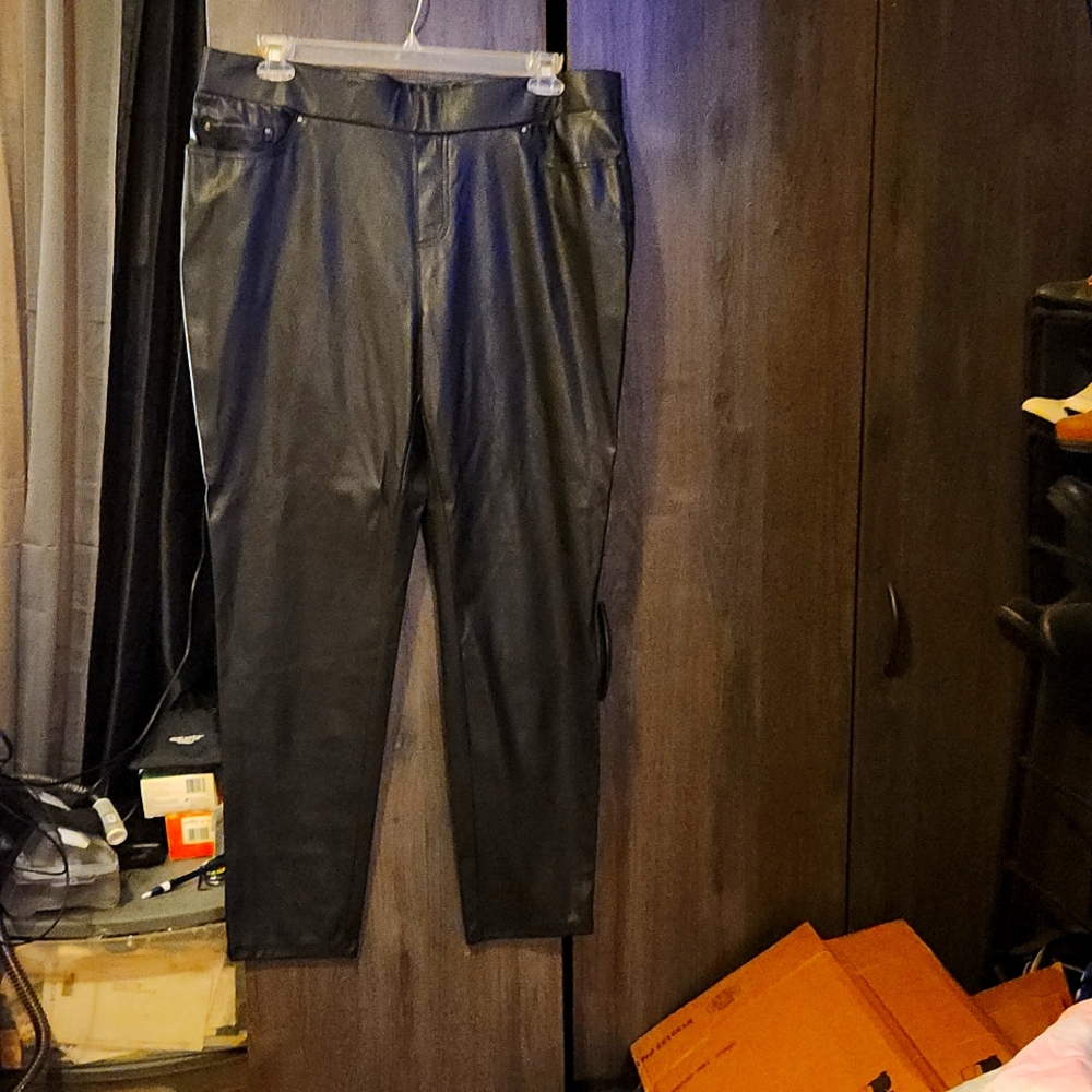 Black Leather Slacks
